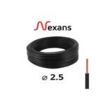 Grossiste fil électrique Nexans H07V-U Passeo 1×2.5mm noir 100m à Douala