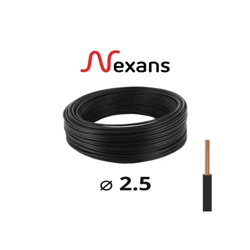 Grossiste fil électrique Nexans H07V-U Passeo 1×2.5mm noir 100m à Douala